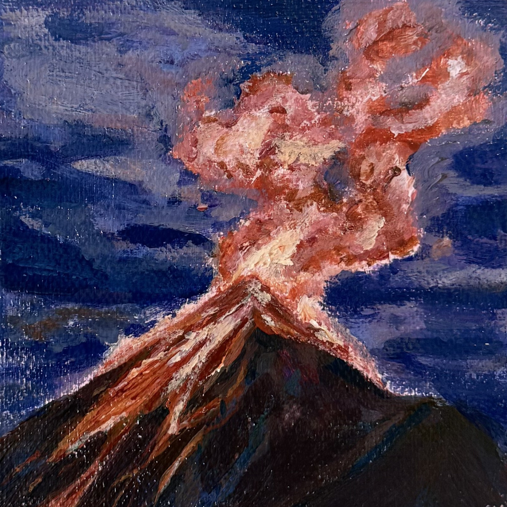 Eruption, 4x4 Inch Original