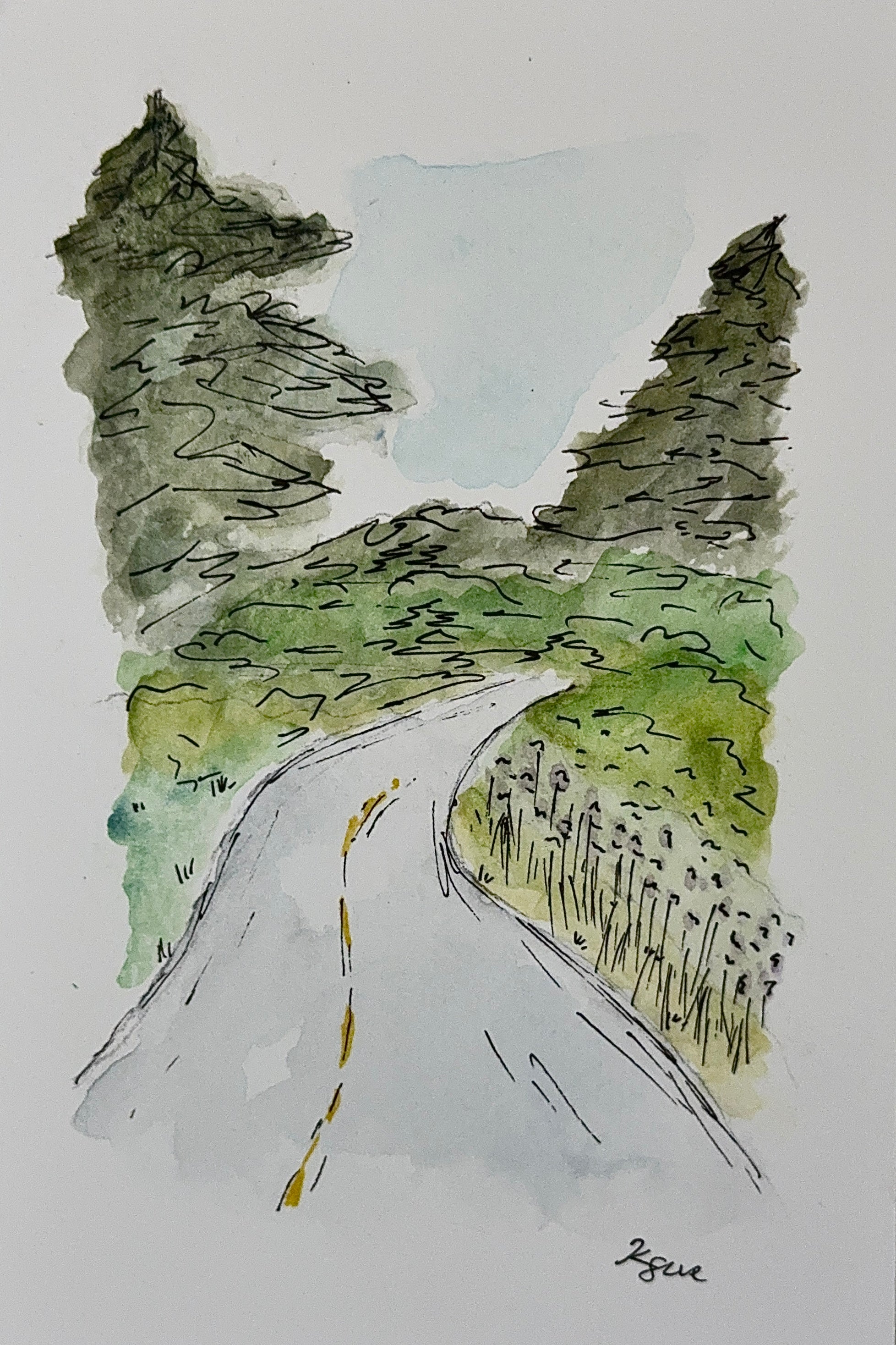 Scenic Oregon Road Postcard